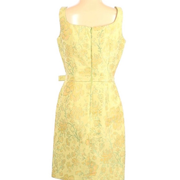 DAVID MEISTER size 2 chartreuse green embroidered dress in excellent condition - Picture 2 of 8